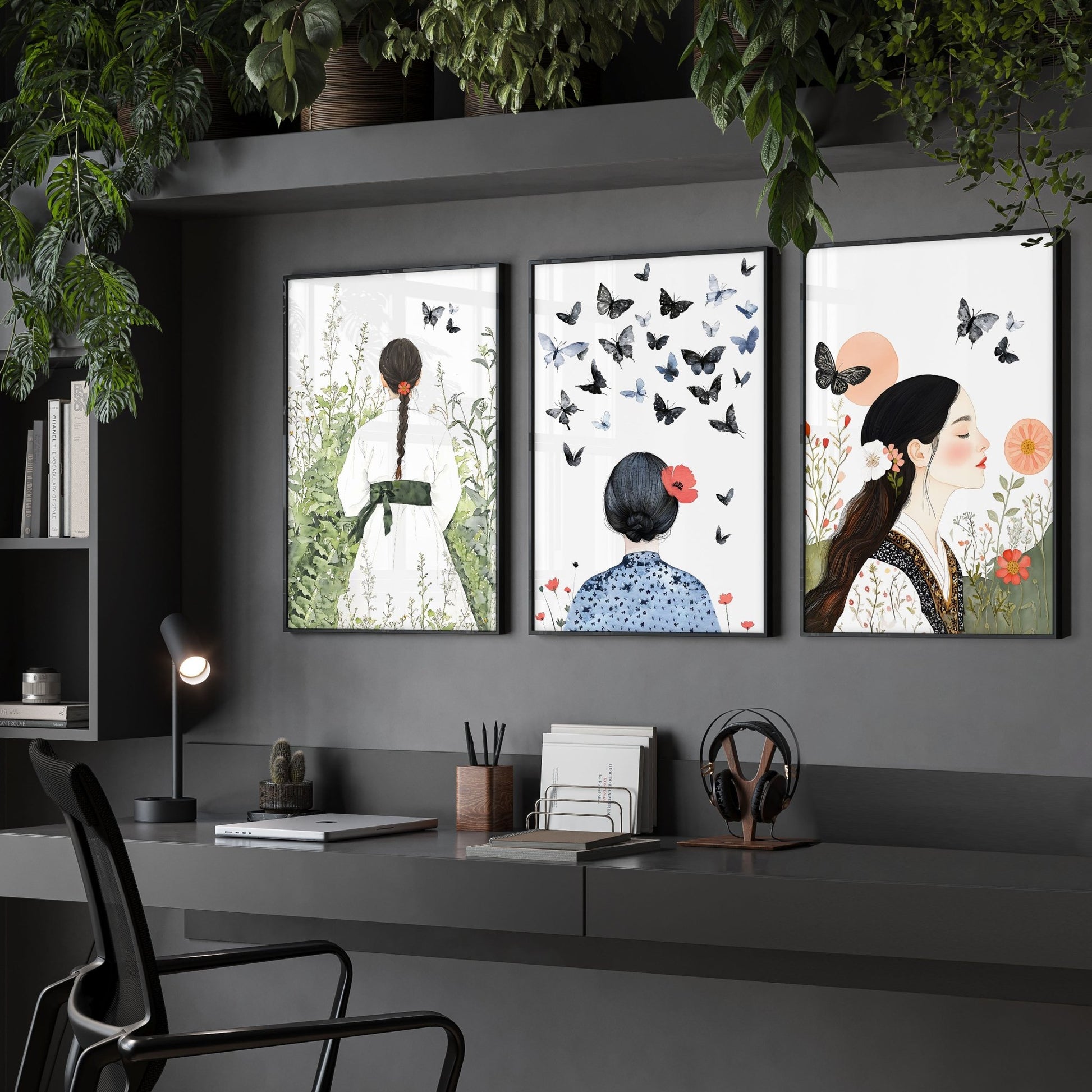 Wall Picture Gallery | Set of 3 Boho Women Wall art Prints