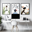 Wall Picture Gallery | Set of 3 Boho Women Wall art Prints