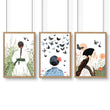 Wall Picture Gallery | Set of 3 Boho Women Wall art Prints