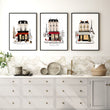 Wall Picture Kitchen Paris Street Café Scene Beige, Black & Red Art wall art | 