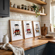 Wall Picture Kitchen Paris Street Café Scene Beige, Black & Red Art wall art | 
