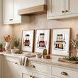Wall Picture Kitchen Paris Street Café Scene Beige, Black & Red Art wall art | 