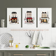 Wall Picture Kitchen Paris Street Café Scene Beige, Black & Red Art wall art | 