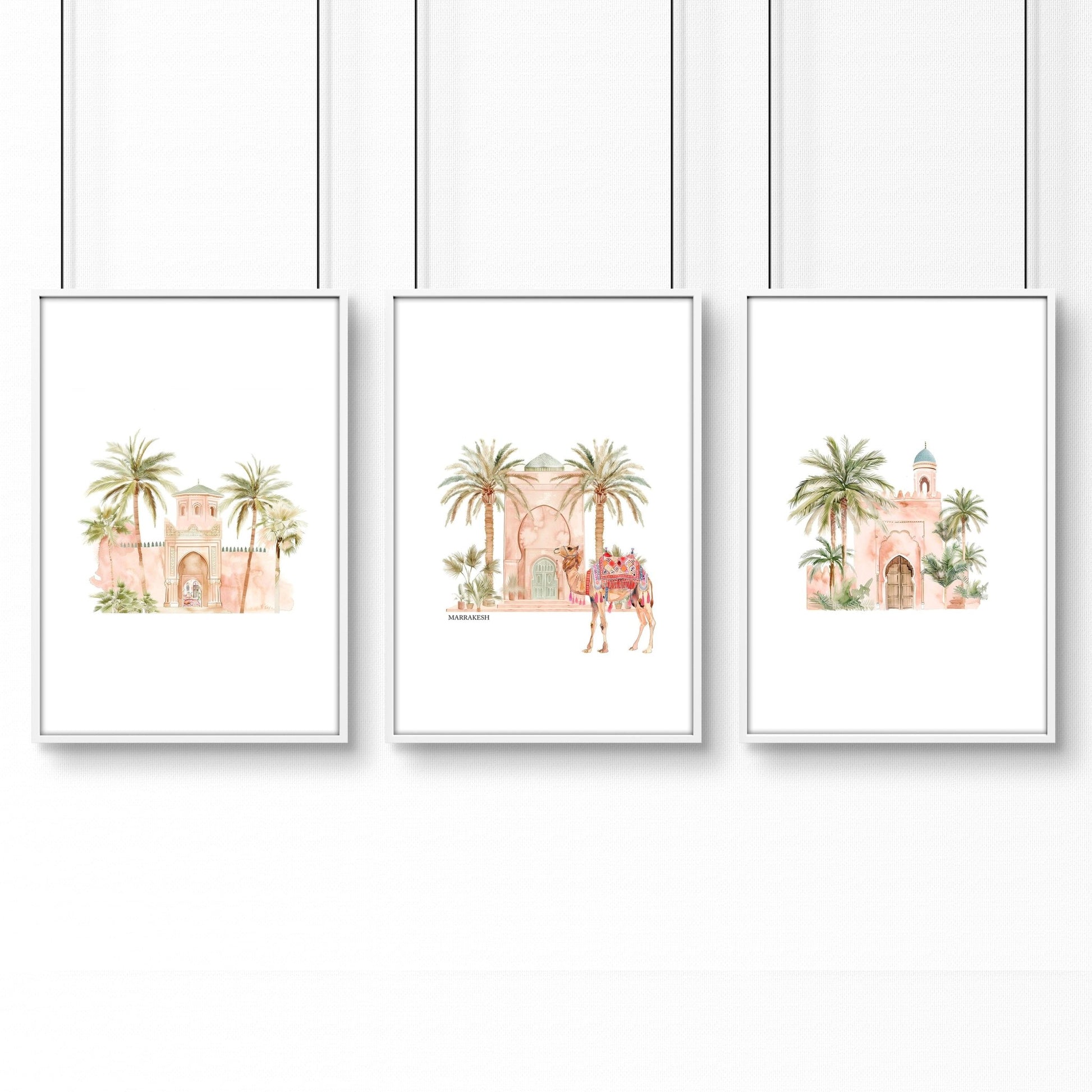 Wall Picture With Frame | Set of 3 Moroccan Wall art Prints