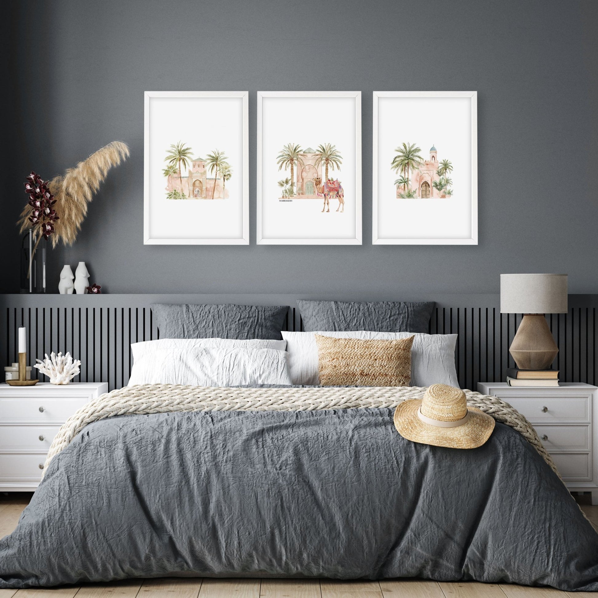Wall Picture With Frame | Set of 3 Moroccan Wall art Prints