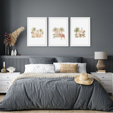 Wall Picture With Frame | Set of 3 Moroccan Wall art Prints