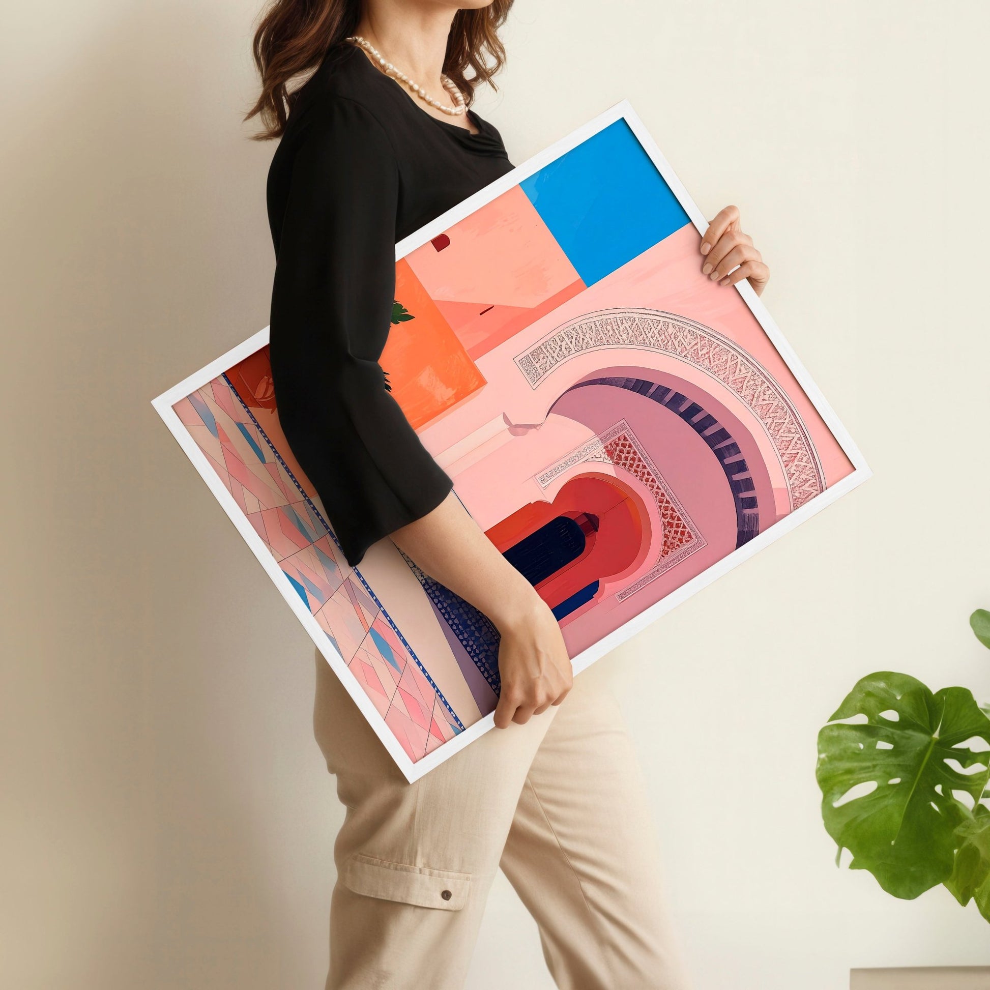 Wall Picture With Frame | Set of 3 Moroccan Inspired Wall art Prints