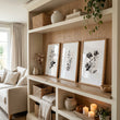 Wall Pictures for Hallway French Country Botanical Floral Ivory Grey Art wall art displayed on a wall in a styled room — view 2