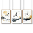 Wall Pictures Hanging | Set of 3 Asian Inspired Wall art Prints