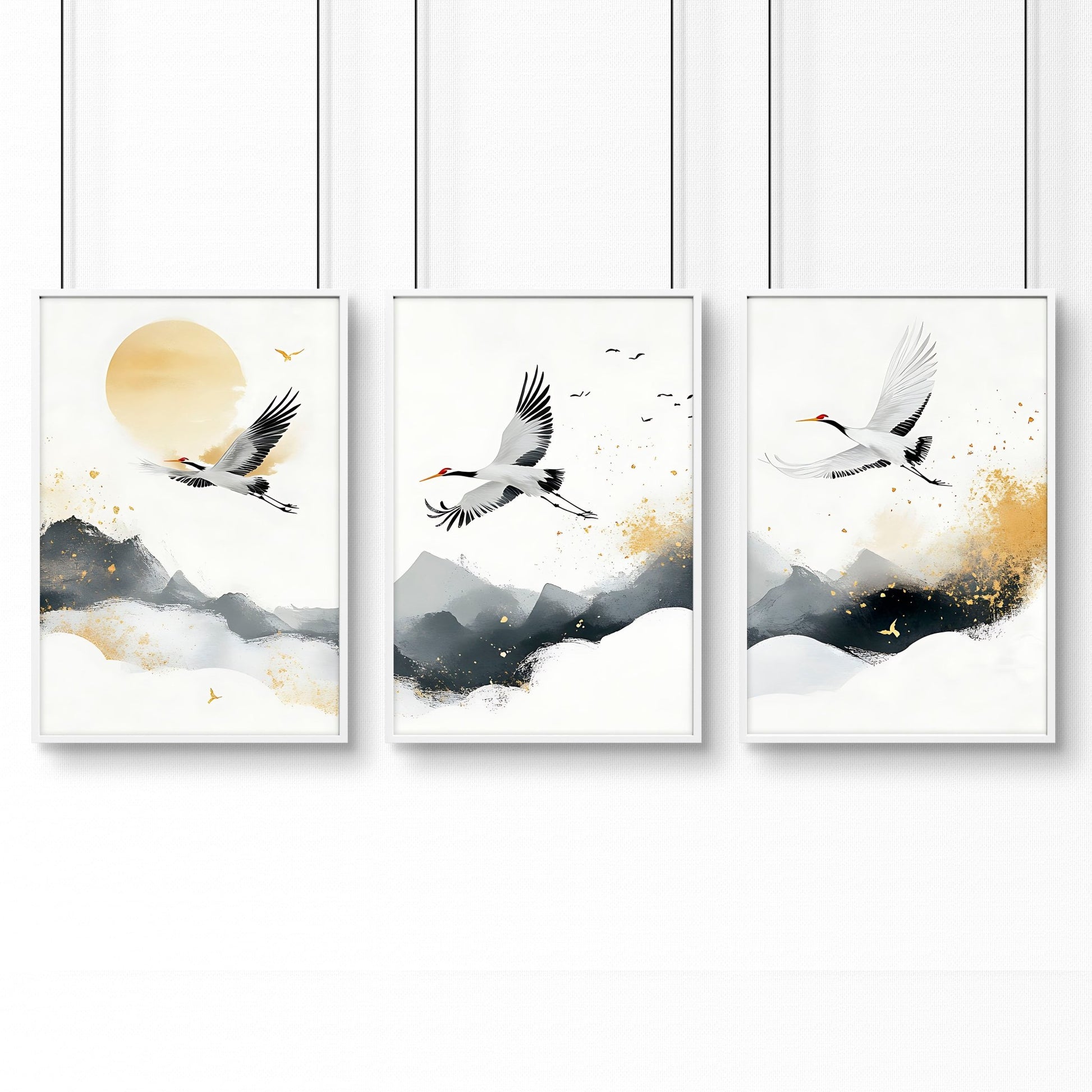 Wall Pictures Hanging | Set of 3 Asian Inspired Wall art Prints