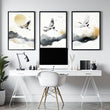 Wall Pictures Hanging | Set of 3 Asian Inspired Wall art Prints
