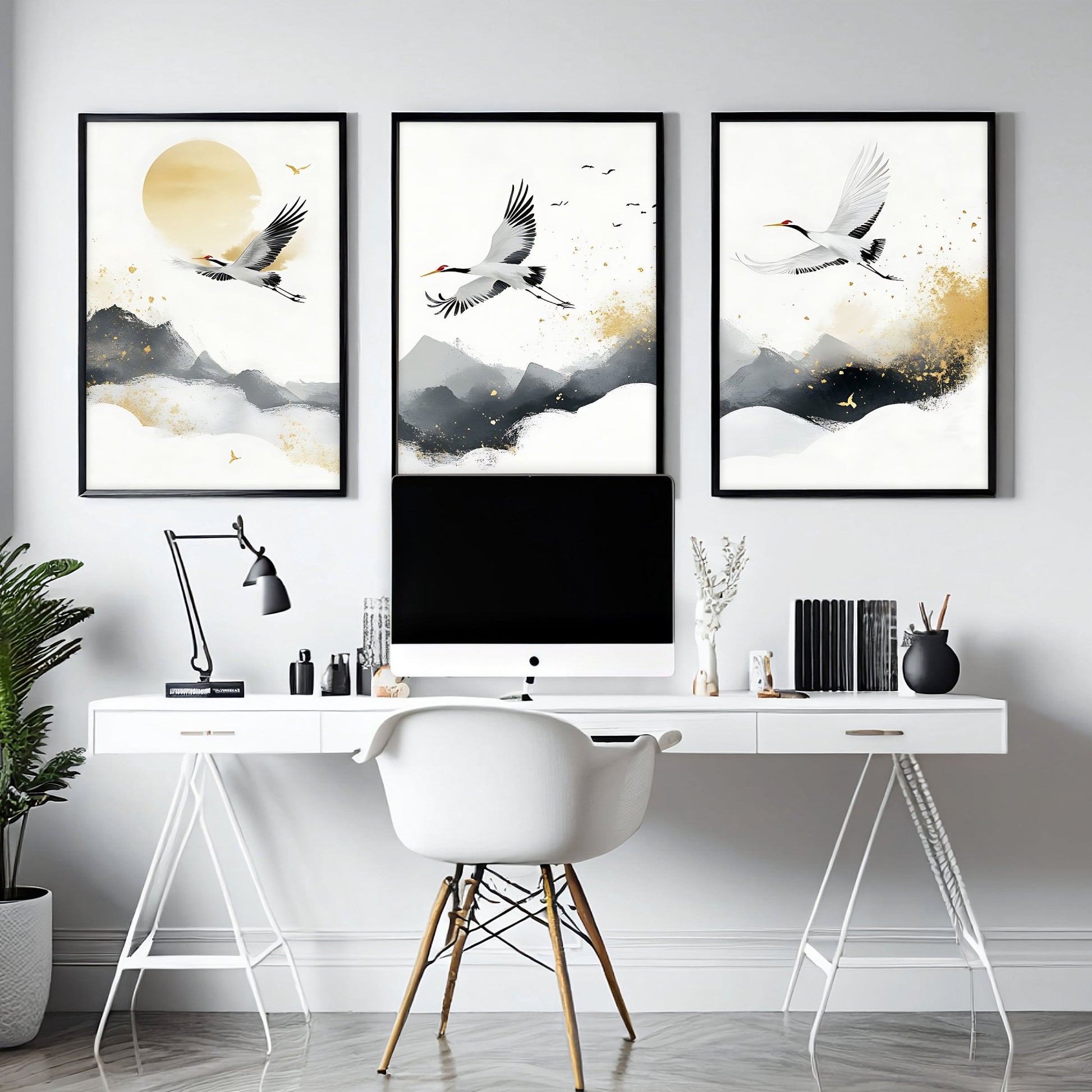 Wall Pictures Hanging | Set of 3 Asian Inspired Wall art Prints