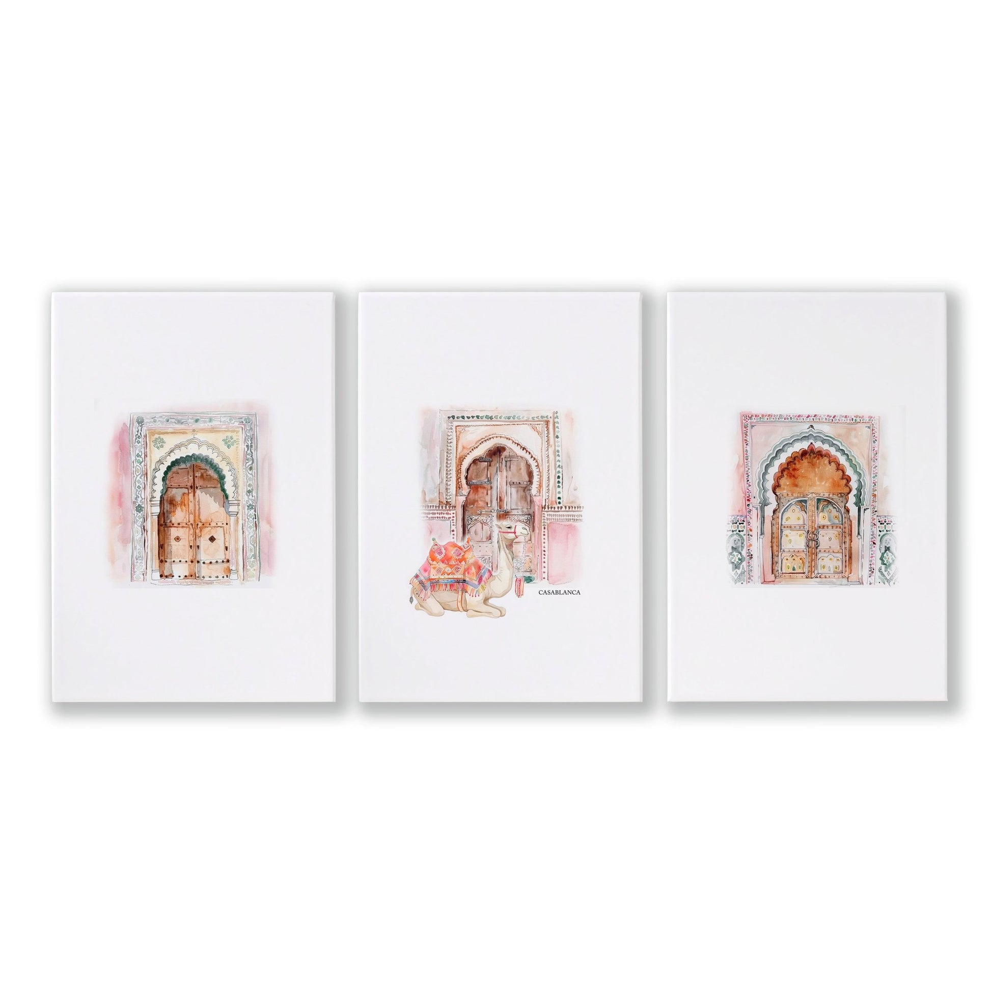 Wall Pictures In Frames | Set of 3 Moroccan Inspired Wall art Prints