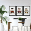 Paris Wall Pictures | Beige, Black & Red Winter Street Scene Art wall art displayed on a wall in a styled room — view 4
