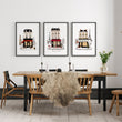 Paris Wall Pictures | Beige, Black & Red Winter Street Scene Art wall art displayed on a wall in a styled room — view 6