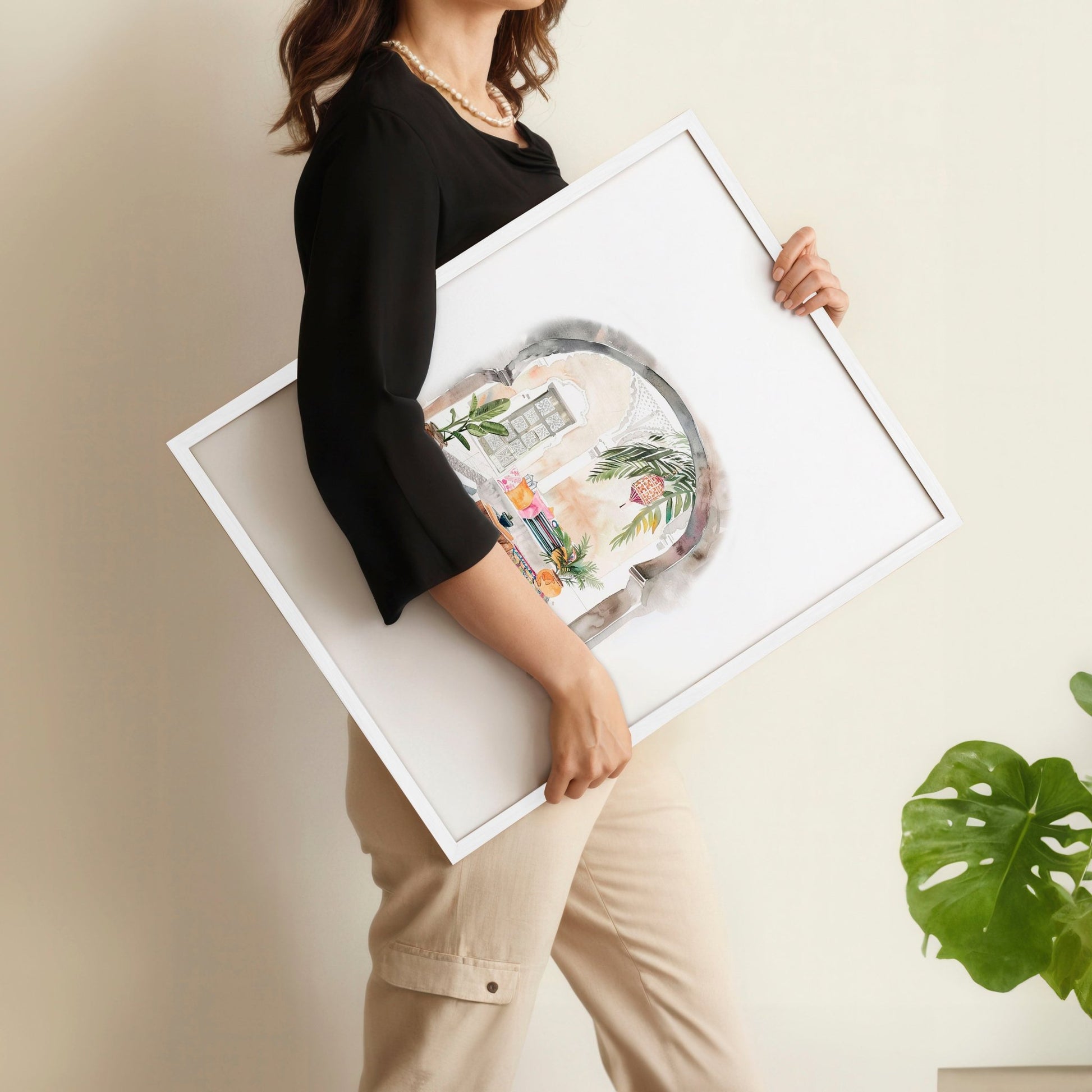 Wall Pictures With Frames | Set of 3 Moroccan Inspired Wall art Prints