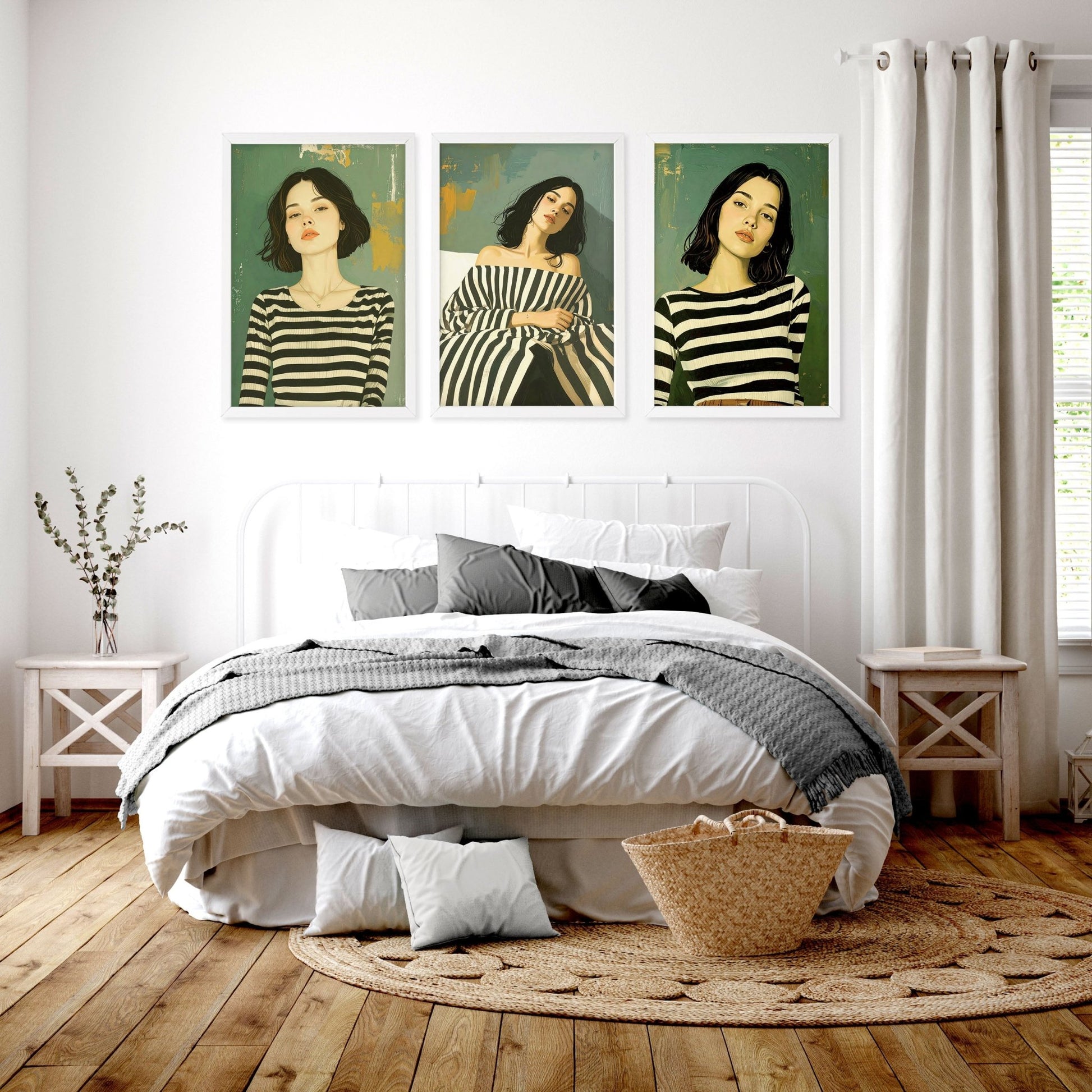 Wall Posters For Bedroom | Set of 3 Boho Women Wall art Prints