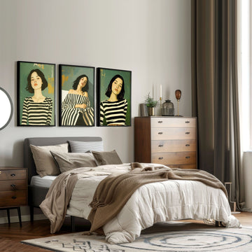 Wall Posters For Bedroom | Set of 3 Boho Women Wall art Prints