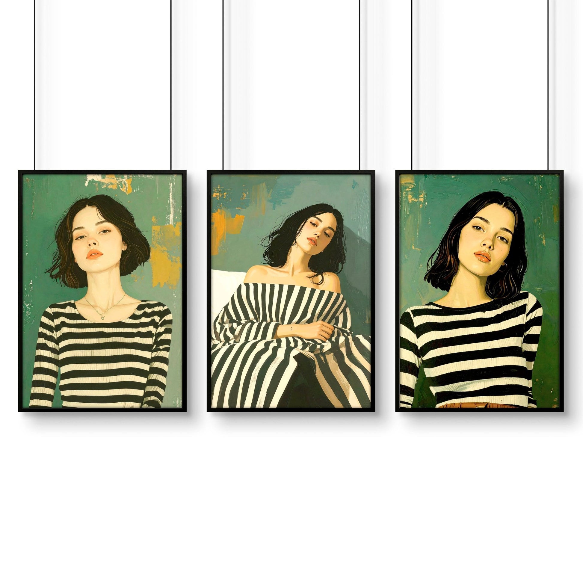 Wall Posters For Bedroom | Set of 3 Boho Women Wall art Prints