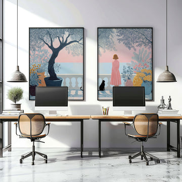 Wall Posters For Home Office | Set of 2 Italian Lifestyle Wall art Prints