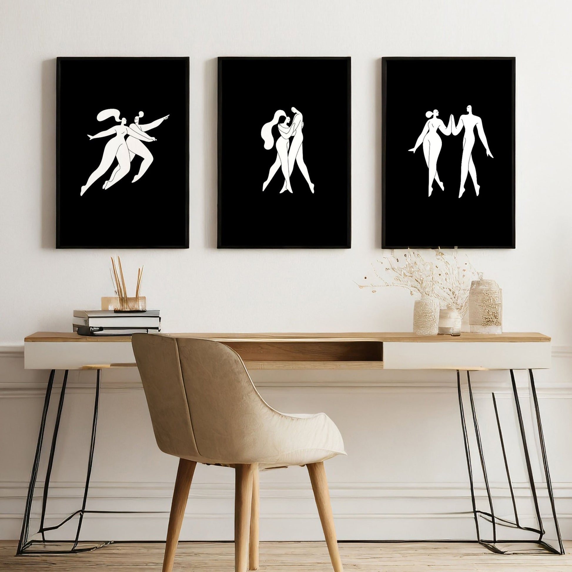 Wall Prints And Posters | Set of 3 Boho Women Wall art Prints