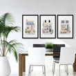 Wall wall art Blue Flower Shop Country Cottage Watercolour Art displayed on a wall in a styled room — view 2