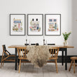 Wall wall art Blue Flower Shop Country Cottage Watercolour Art displayed on a wall in a styled room — view 4