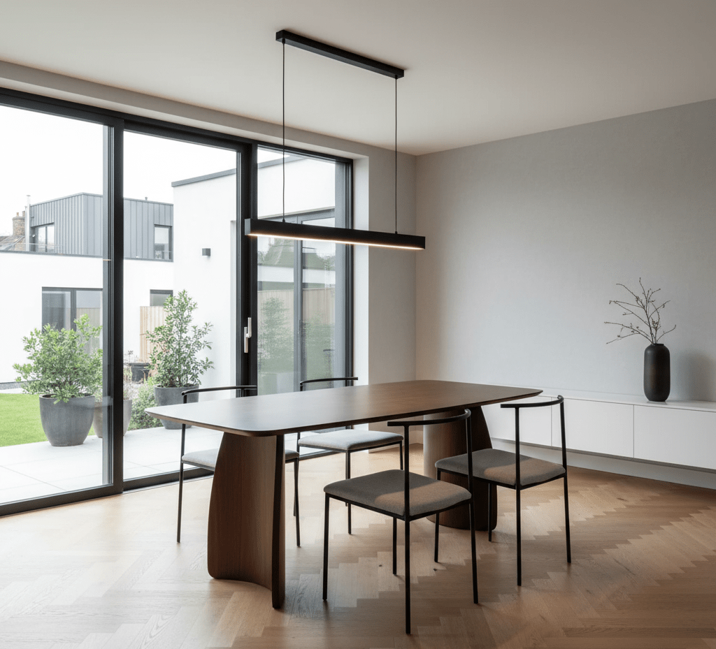 Walnut Dining Table with Curved Legs