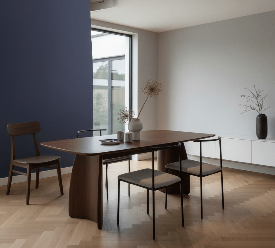 Walnut Dining Table with Curved Legs
