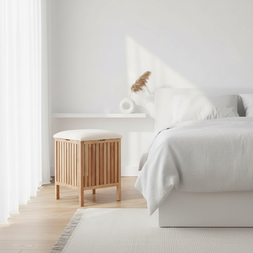Walnut Wood Storage Stool