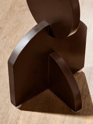 Walsa Black Finish Mango Wood Abstract Side Table