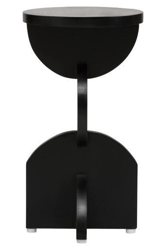 Walsa Black Finish Mango Wood Abstract Side Table
