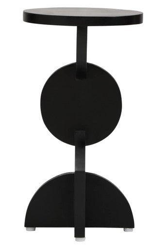 Walsa Black Finish Mango Wood Abstract Side Table