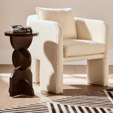 Walsa Black Finish Mango Wood Abstract Side Table