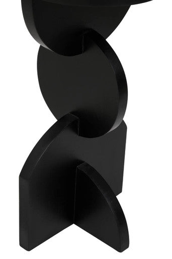 Walsa Black Finish Mango Wood Abstract Side Table