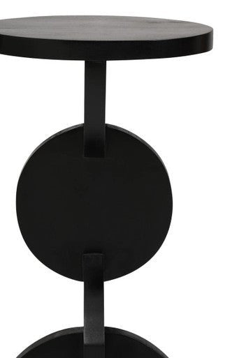 Walsa Black Finish Mango Wood Abstract Side Table