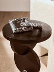 Walsa Black Finish Mango Wood Abstract Side Table