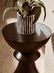 Walsa Black Finish Mango Wood Accent Side Table