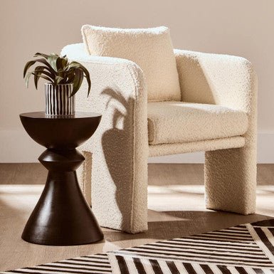 Walsa Black Finish Mango Wood Accent Side Table