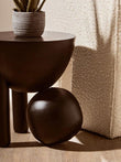 Walsa Black Finish Mango Wood Ball Detail Side Table