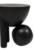 Walsa Black Finish Mango Wood Ball Detail Side Table
