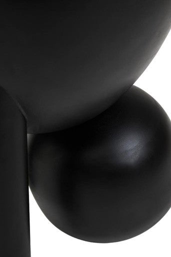 Walsa Black Finish Mango Wood Ball Detail Side Table