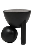 Walsa Black Finish Mango Wood Ball Detail Side Table