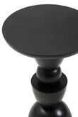 Walsa Black Finish Mango Wood Circle Column Detail Side Table