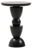 Walsa Black Finish Mango Wood Circle Column Detail Side Table