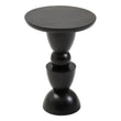 Walsa Black Finish Mango Wood Circle Column Detail Side Table