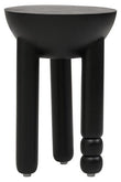 Walsa Black Finish Mango Wood Column Detail Round Side Table