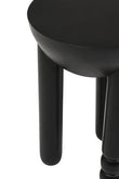 Walsa Black Finish Mango Wood Column Detail Round Side Table