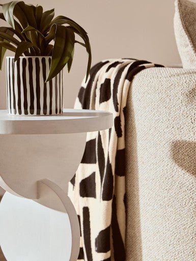 Walsa Whitewash Mango Wood Abstract Side Table