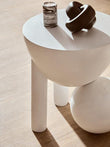 Walsa Whitewash Mango Wood Ball Detail Side Table